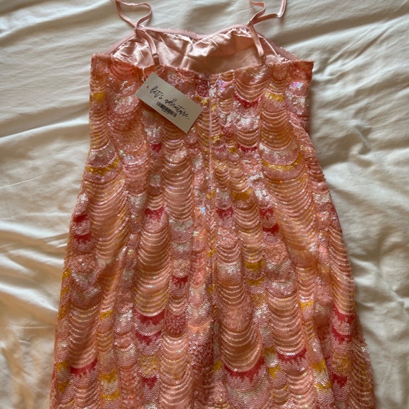 Emmy Pink Mermaid Mini Dress - Picture 5 of 6